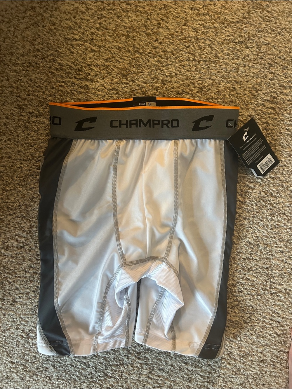 Champro Men's Athletic Compression Shorts in Light Gray with Dark Gray Panels
